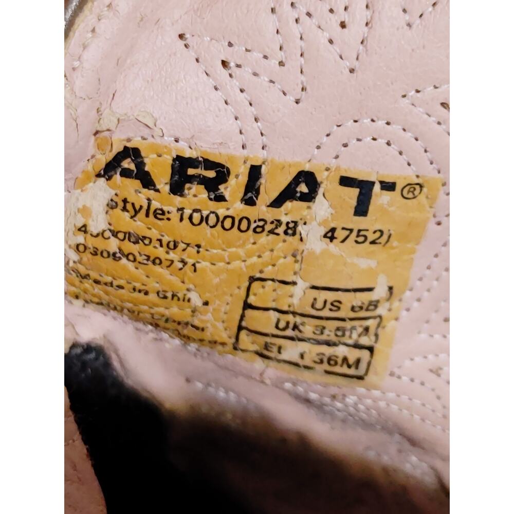 Ariat Fatbaby Western Cowboy Boots Pink Brown Leather Womens Size 5B - Picture 8 of 10